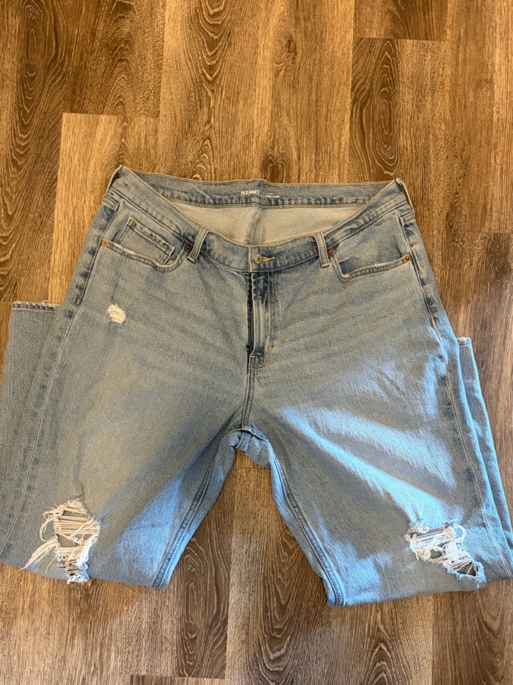 Old Navy Light Blue Distressed Boyfriend Jeans